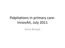 Palpitations in primary care- InnovAit, July 2011