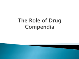 The Role of Drug Compendia - SPL-work