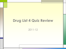Drug List 4 Quiz Review