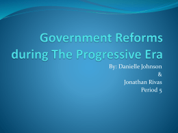 Government Reforms during The Progressive Era
