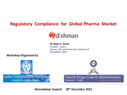 Dr Rajiv Desai Dishman - Indian Pharmaceutical Association