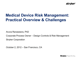 Presentation: Medical Device Risk Management