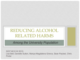 Reducing alcohol related harms among the university population