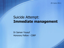 Suicide Attempt - Centre for Suicide Research and Prevention