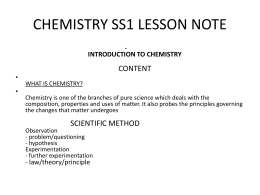 Chemistry lesson note