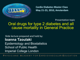 Study of oral drugs for type 2 diabetes and all cause mortality