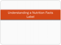 Nutrition Facts Label PPT