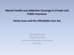 Mental Health and Substance Use Disorder Coverage in Private and