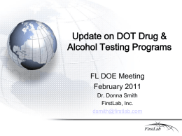 Changes in Federally-mandated Drug & Alcohol Testing Programs