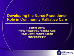 Developing the Nurse Practitioner Role in Community Palliative Care