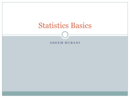 Statistics Basics - Adeem Rubani