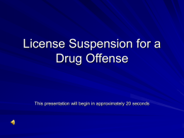License Suspension for a Drug Offense