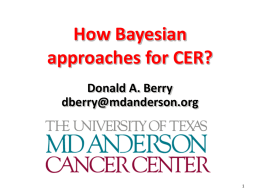 Why Bayesian Approaches for CER?