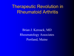 Therapeutic Revolution in Rheumatoid Arthritis