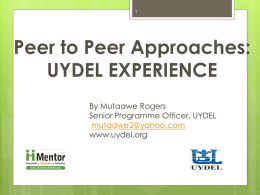 Peer to Peer Prevention Programme Presentation
