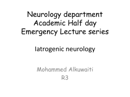 Neurology department Academic Half day Emergency Lecture