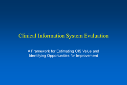 Clinical Information System Evaluation Framework