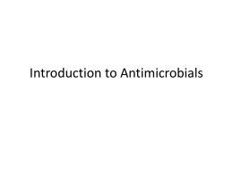Introduction to Antimicrobials