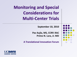 Monitoring and Special Considerations for Multi