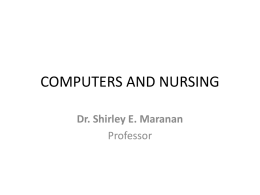 COMPUTERS AND NURSING