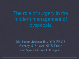 The role of surgery in the modern management of