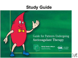 Study Guide Anticoagulants