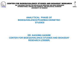 center for bioequivalence studies and bioassay research