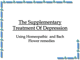 Depression - Faculty of Homeopathy