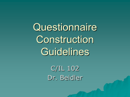Questionnaire Construction Guidelines