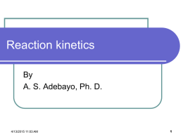Reaction kinetics - Aspiring Student Pharmacists In Reach of