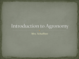 Intro to Agronomy