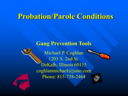Probation/parole: gang specific conditions to prevent further gang