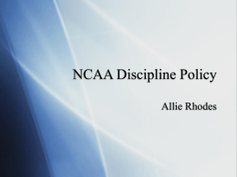 NCAA Discipline Policy