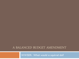 Ideally, Fiscal Policy would be conducted by a squirrel.