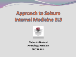 Approach to Seizure Internal Medicine ELS