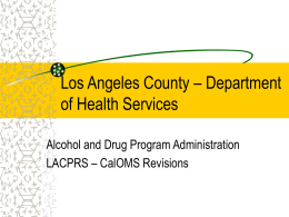 Los Angeles County – Department of Health Services