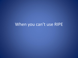 When you can’t use RIPE