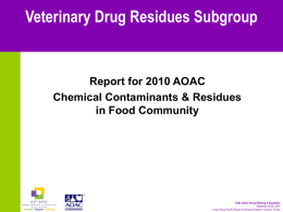 Veterinary Drug Residues Subgroup