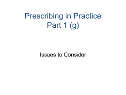Prescribing in Practice Part I