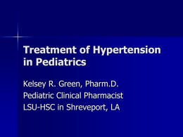 Treatment of Hypertension in Children
