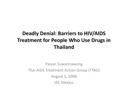 Deadly Denial: Barriers to HIV/AIDS Treatment for People