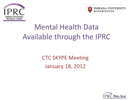 Mental Health Data - Indiana Prevention Resource Center