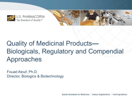 Quality of Medicinal Products