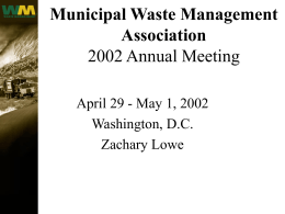 Municipal Waste Management Association 2002 Annual Meeting