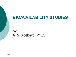 BIOAVAILABILITY STUDIES - Aspiring Student Pharmacists In