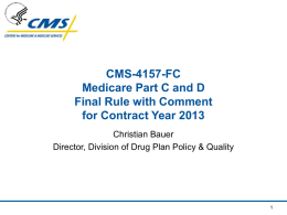 CMS-4157-FCMedicare Part C and D Final