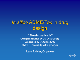 In silico methods: ADMET vs receptor affinity