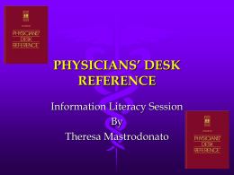 PHYSICIAN’S DESK REFERENCE - Frontier Homepage Powered