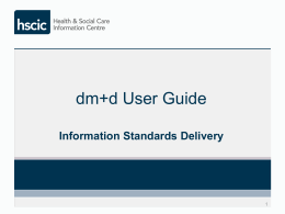 dm+d User Guide - | infostandards.org