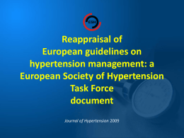 Reappraisal of European guidelines on hypertension